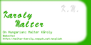 karoly malter business card